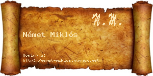 Német Miklós névjegykártya